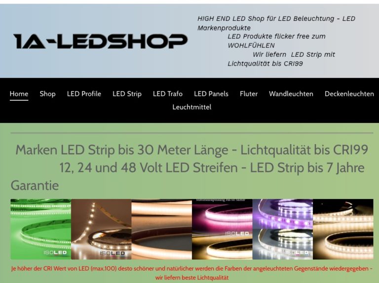 1A Ledshop LED Strip LED Aluprofile bis 6m LED Panel Deckenleuchten 768x573