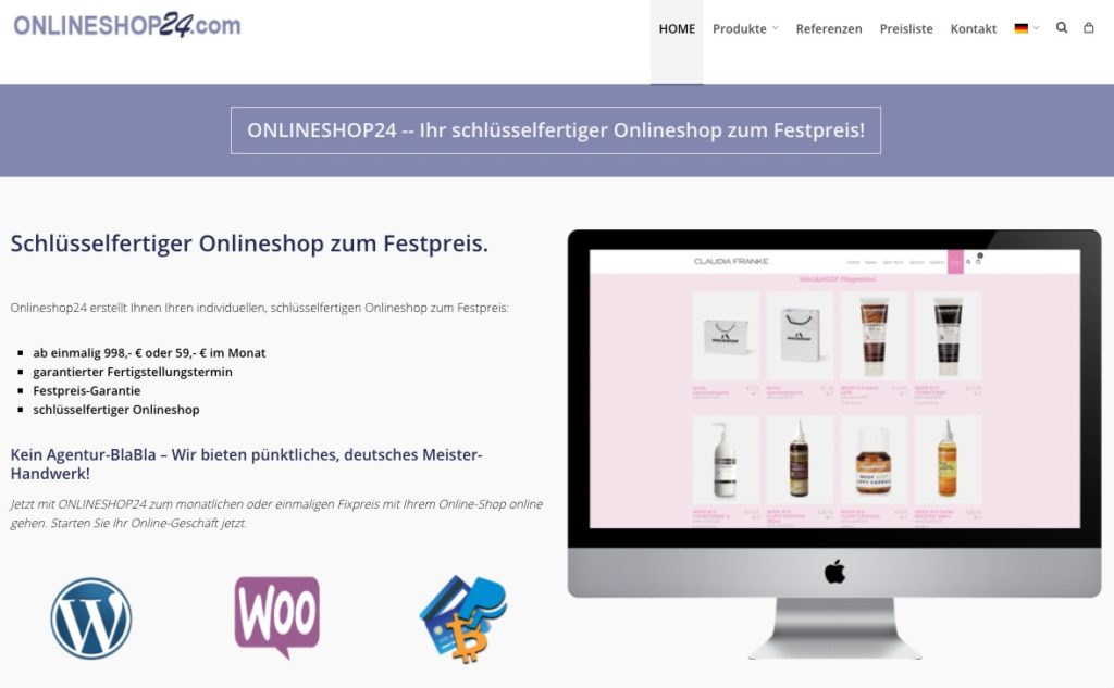 Onlineshop zum festpreis