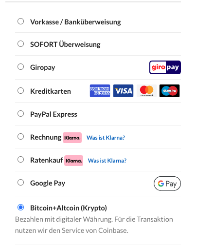 pronatur24 akzeptiert Bitcoin