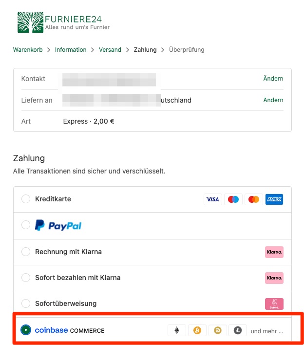 furniere24 akzeptiert Bitcoin