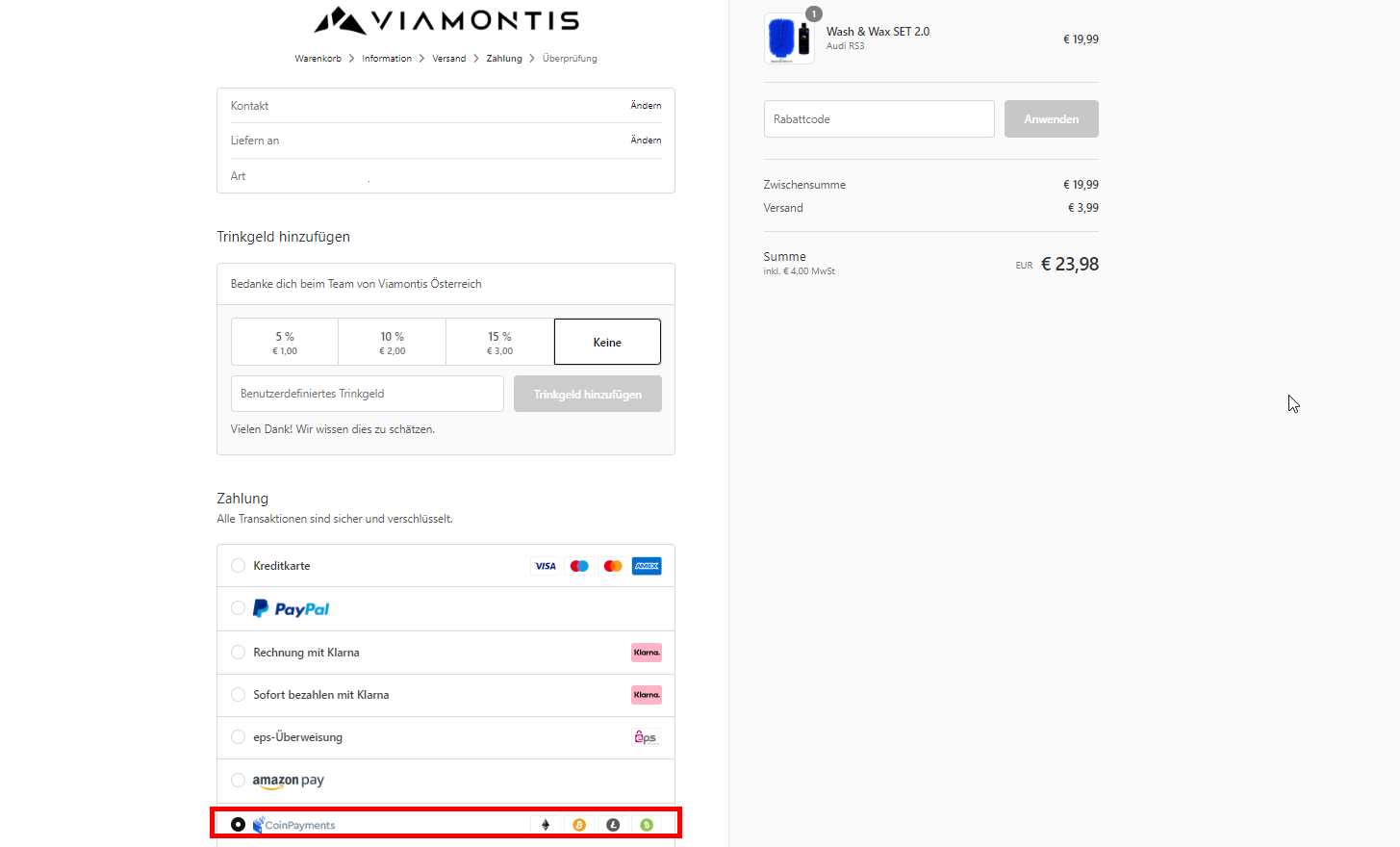 Viamontis akzeptiert Bitcoin