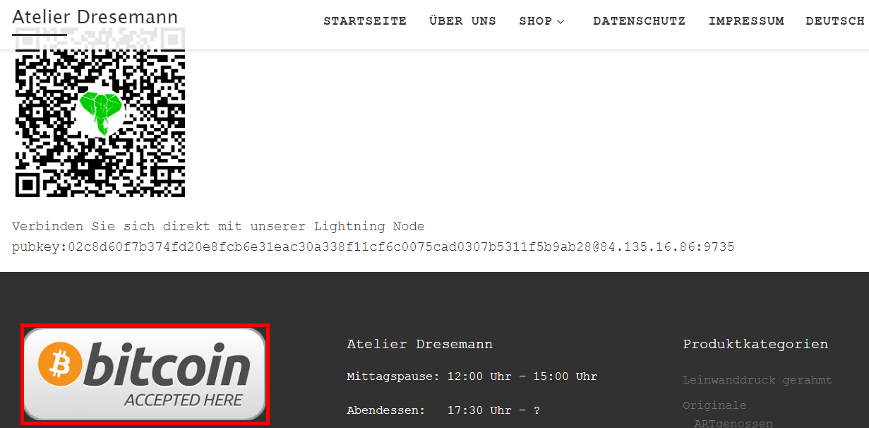 Atelier Dresemann akzeptiert Bitcoin