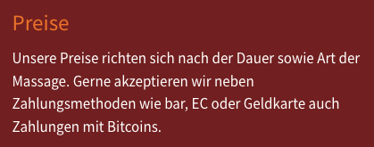 saphan thai massage akzeptiert Bitcoin