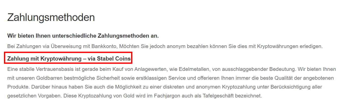 EasyGold24 akzeptiert Bitcoin