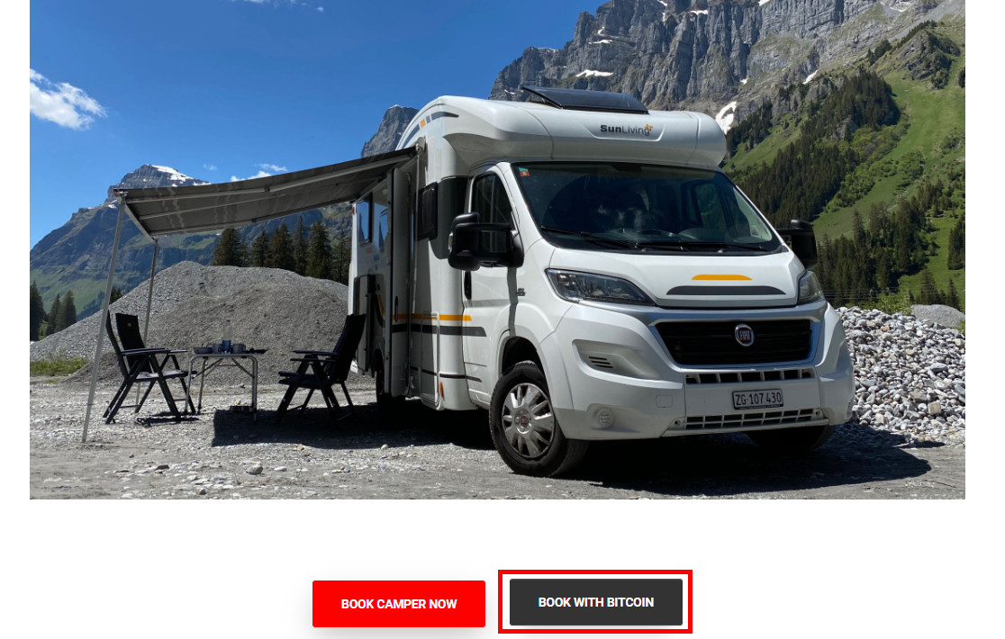 Swiss Crypto Camper akzeptiert Bitcoin