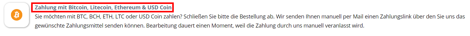 GrünePerlen akzeptiert Bitcoin